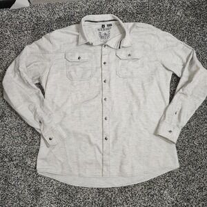 Kuhl Mens XL Light Gray Long Sleeve Button Up Shirt Mountain Grown Outdoors Hike